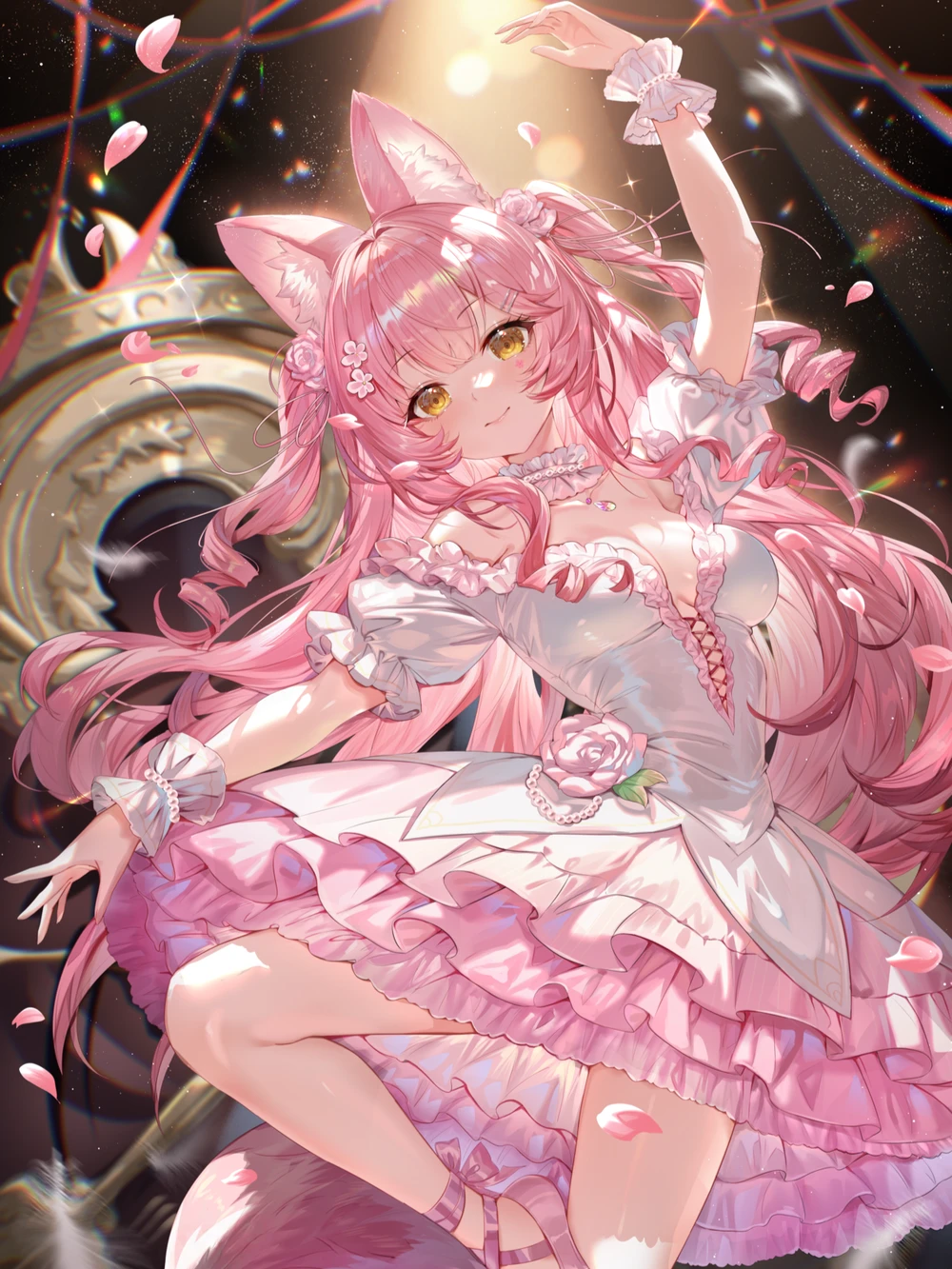 ảnh anime nữ màu hồng cute