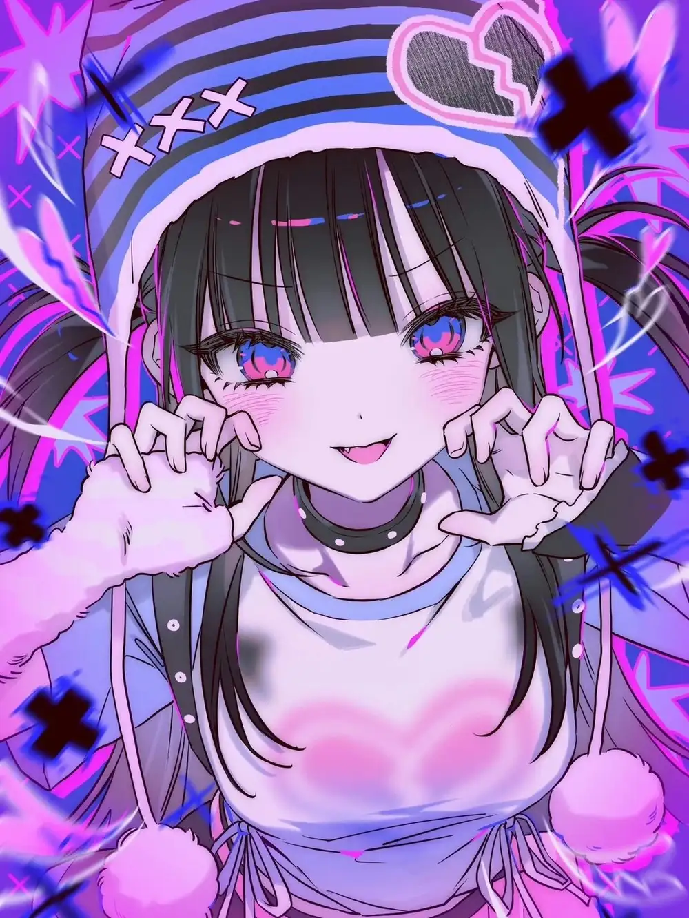 ảnh anime nữ màu tím ngầu 8