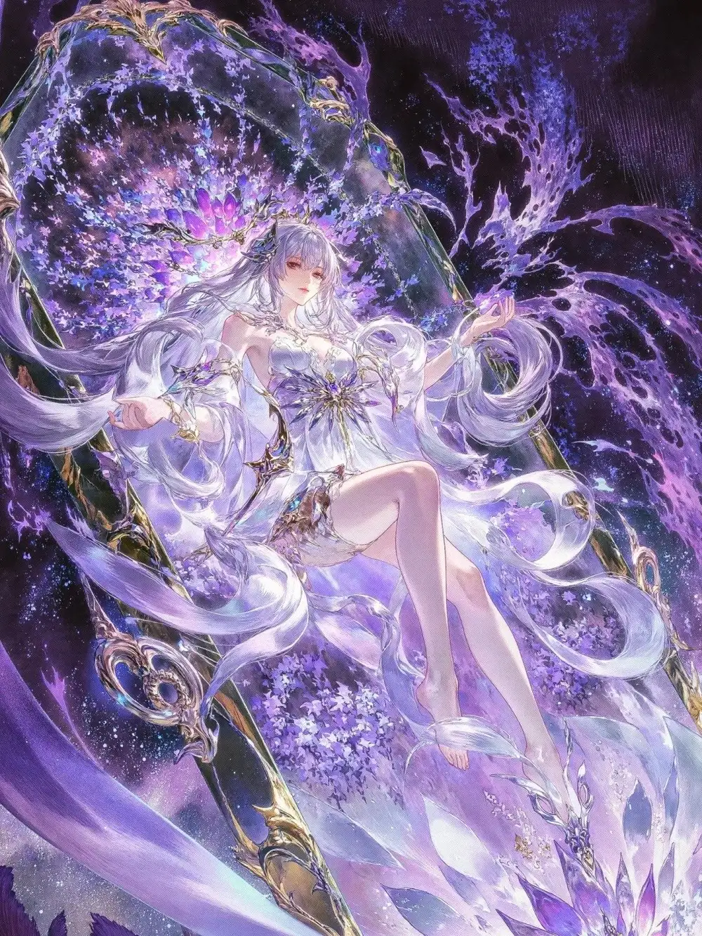 ảnh anime nữ màu tím