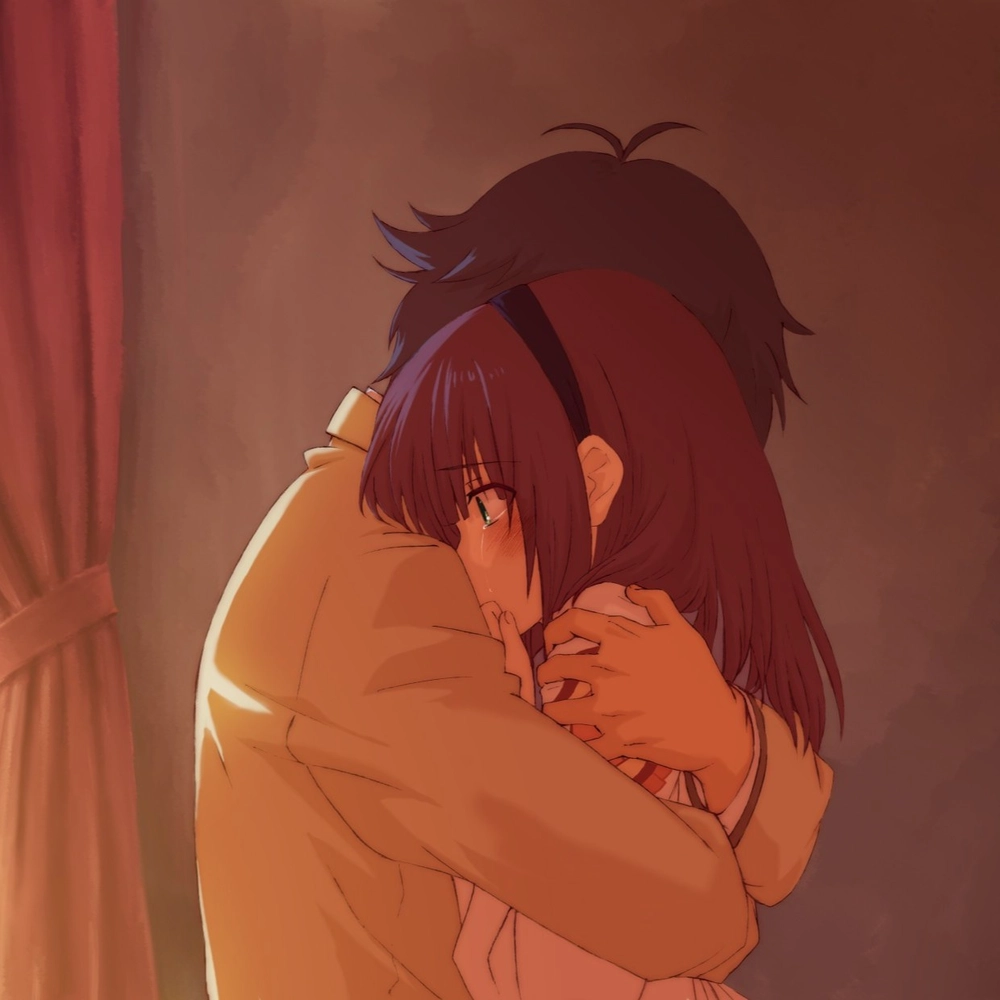 ảnh anime nam nữ ôm nhau tình tứ 
