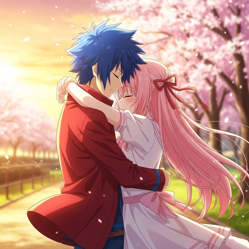 ảnh anime ôm nhau nhẹ nhàng