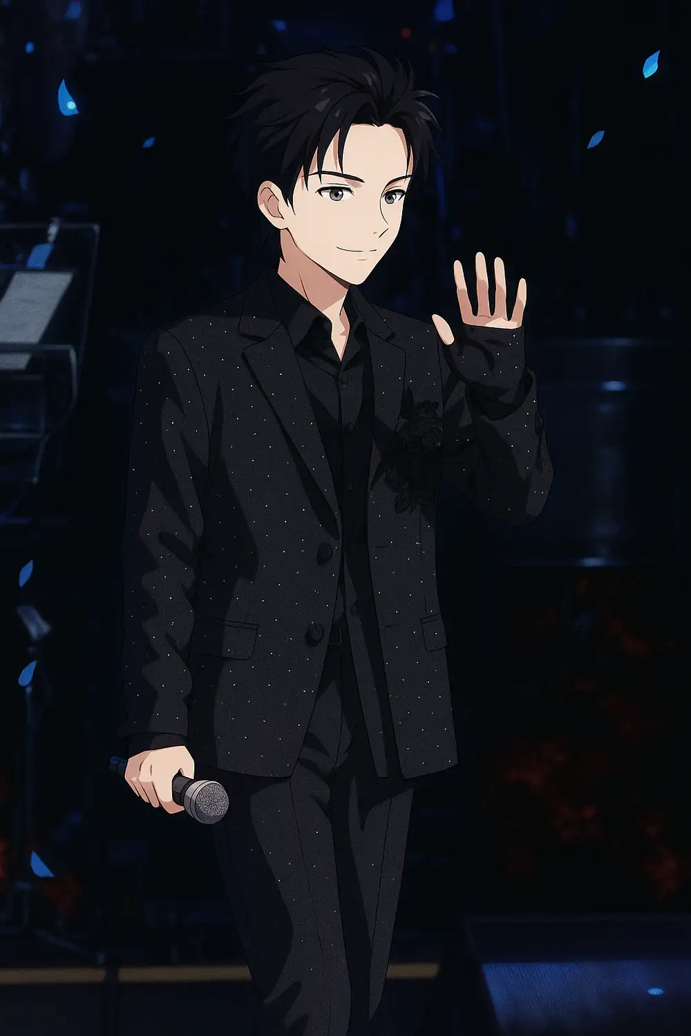 quang hùng trong ảnh anime chào fan