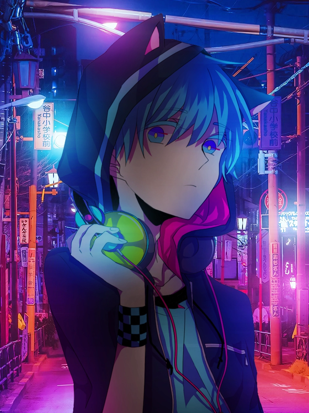 ảnh anime ánh sáng neon