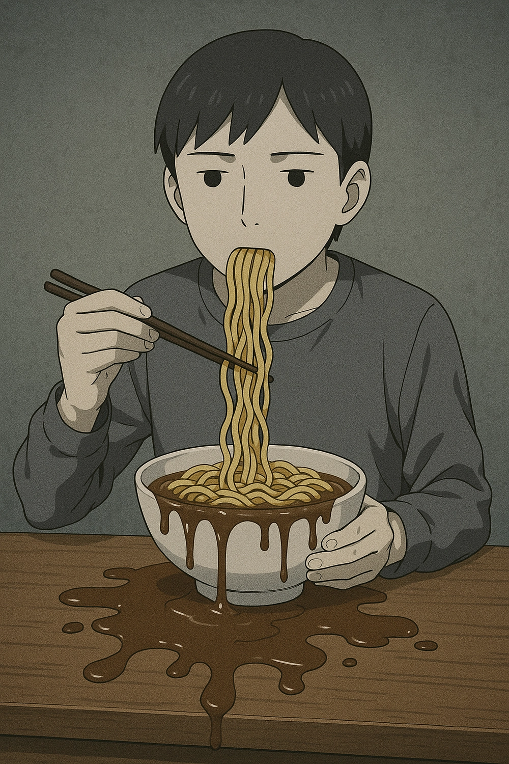 ảnh anime vô tri cute với nét buồn nhẹ