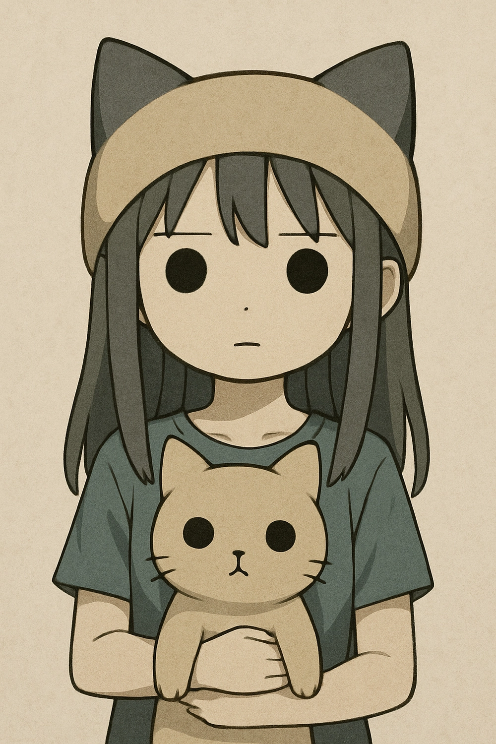 ảnh mèo anime vô tri với biểu cảm lạnh lùng