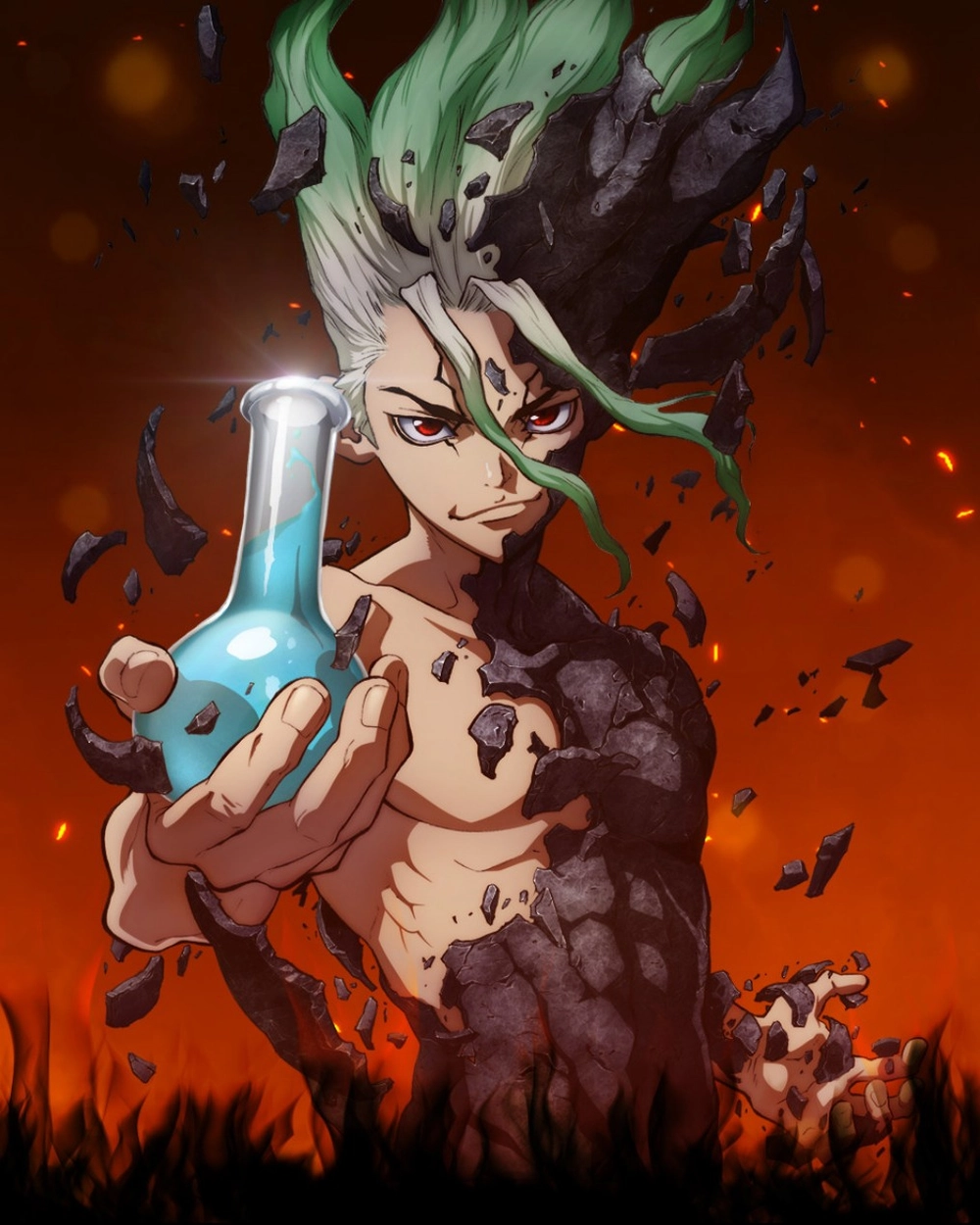 ảnh dr stone phong cách manga 