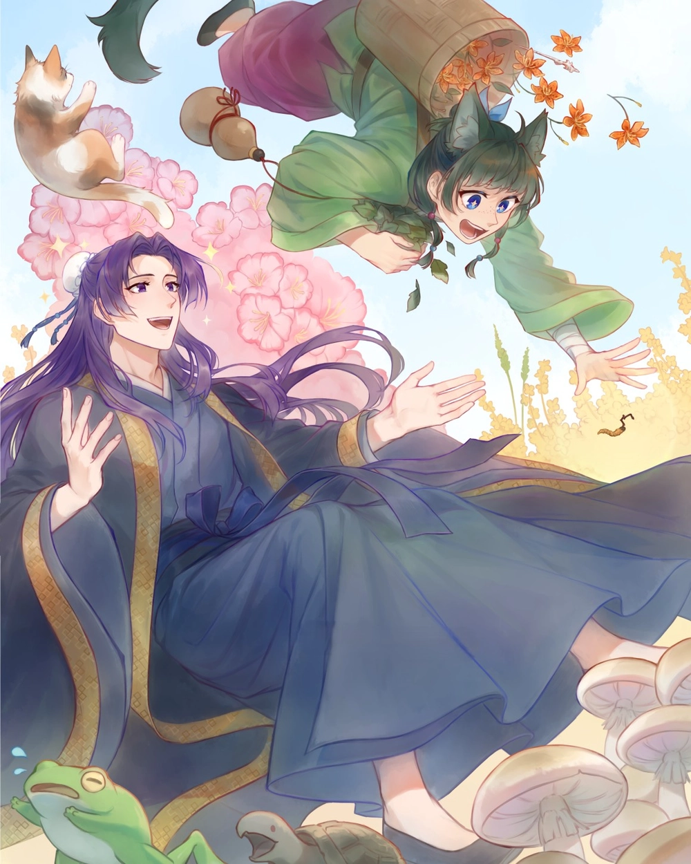 ảnh maomao dược sư tự sự và Jinshi bên nhau