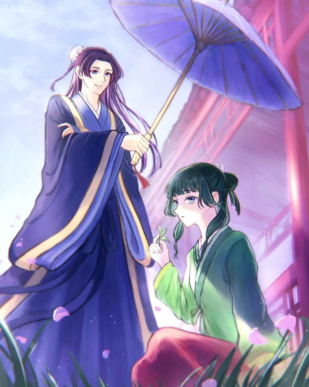 hình dược sư tự sự Maomao và Jinshi thân mật