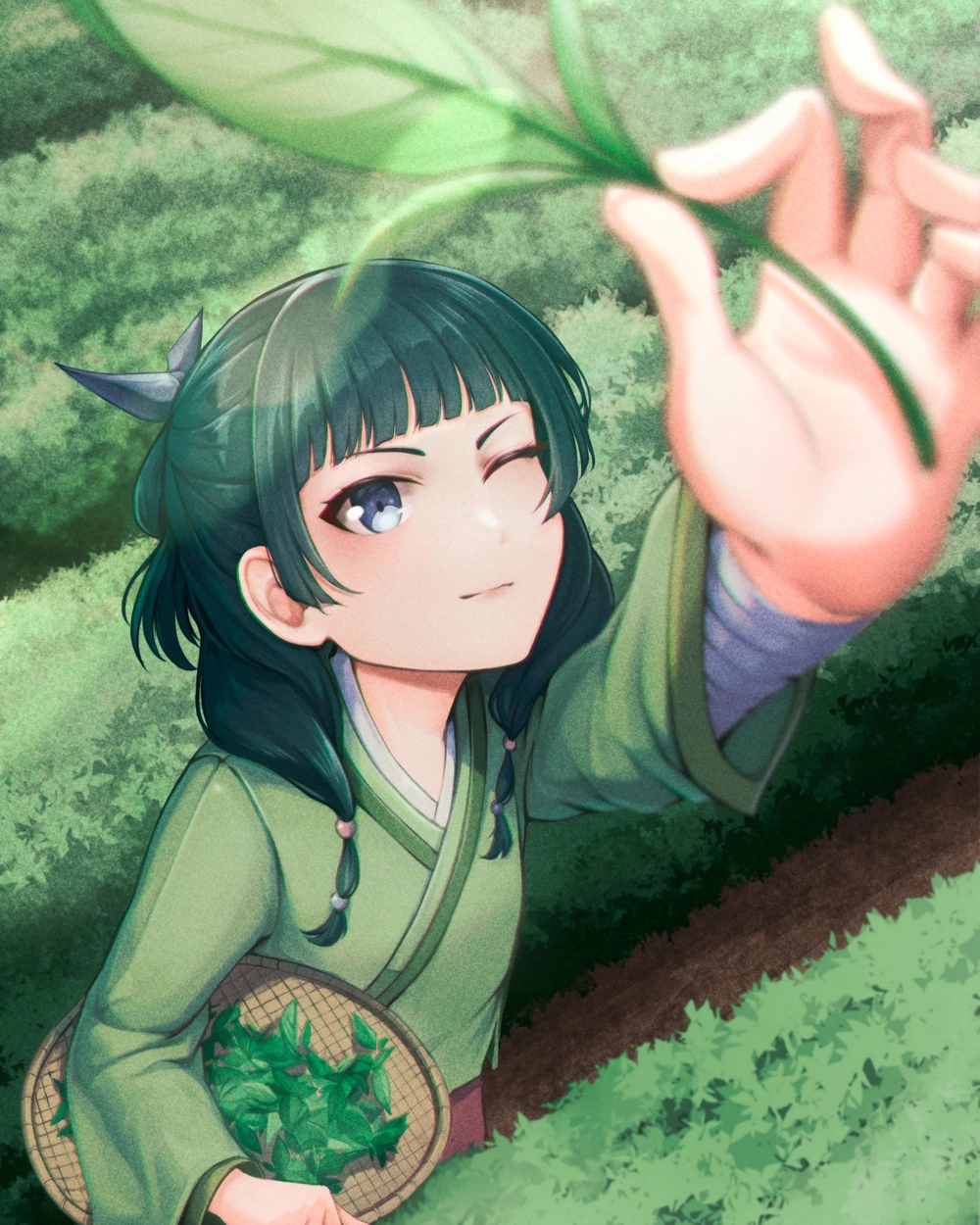 dược sư tự sự anime Maomao trong trang phục y nữ