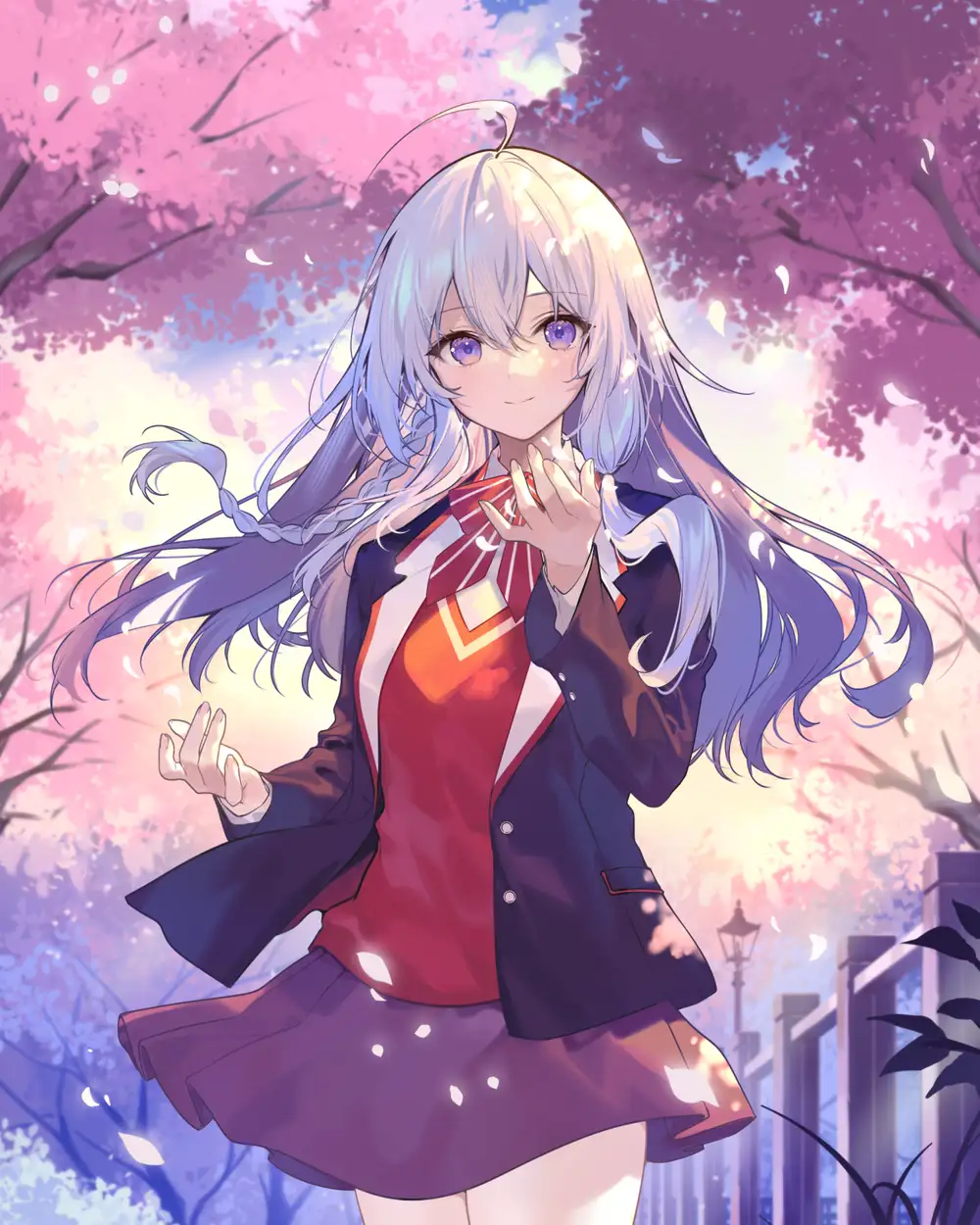 hình ảnh Elaina với mái tóc trắng nổi bật