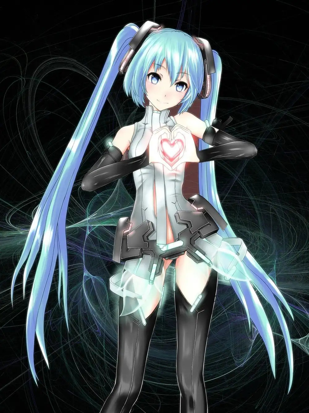 anh anime miku nền đen