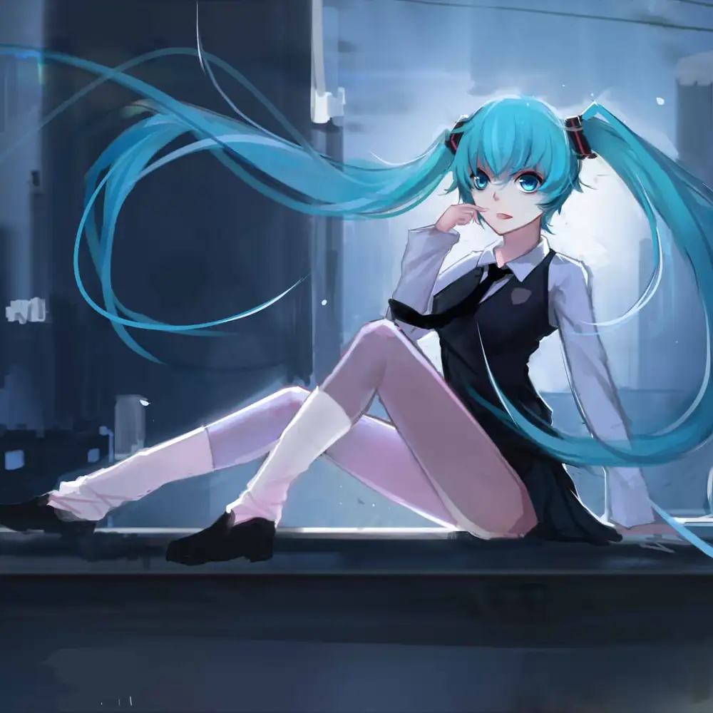 hình anime miku biểu cảm vui vẻ và năng động