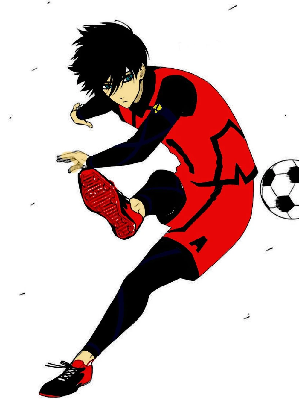 hình ảnh rin blue lock đang thi đấu 