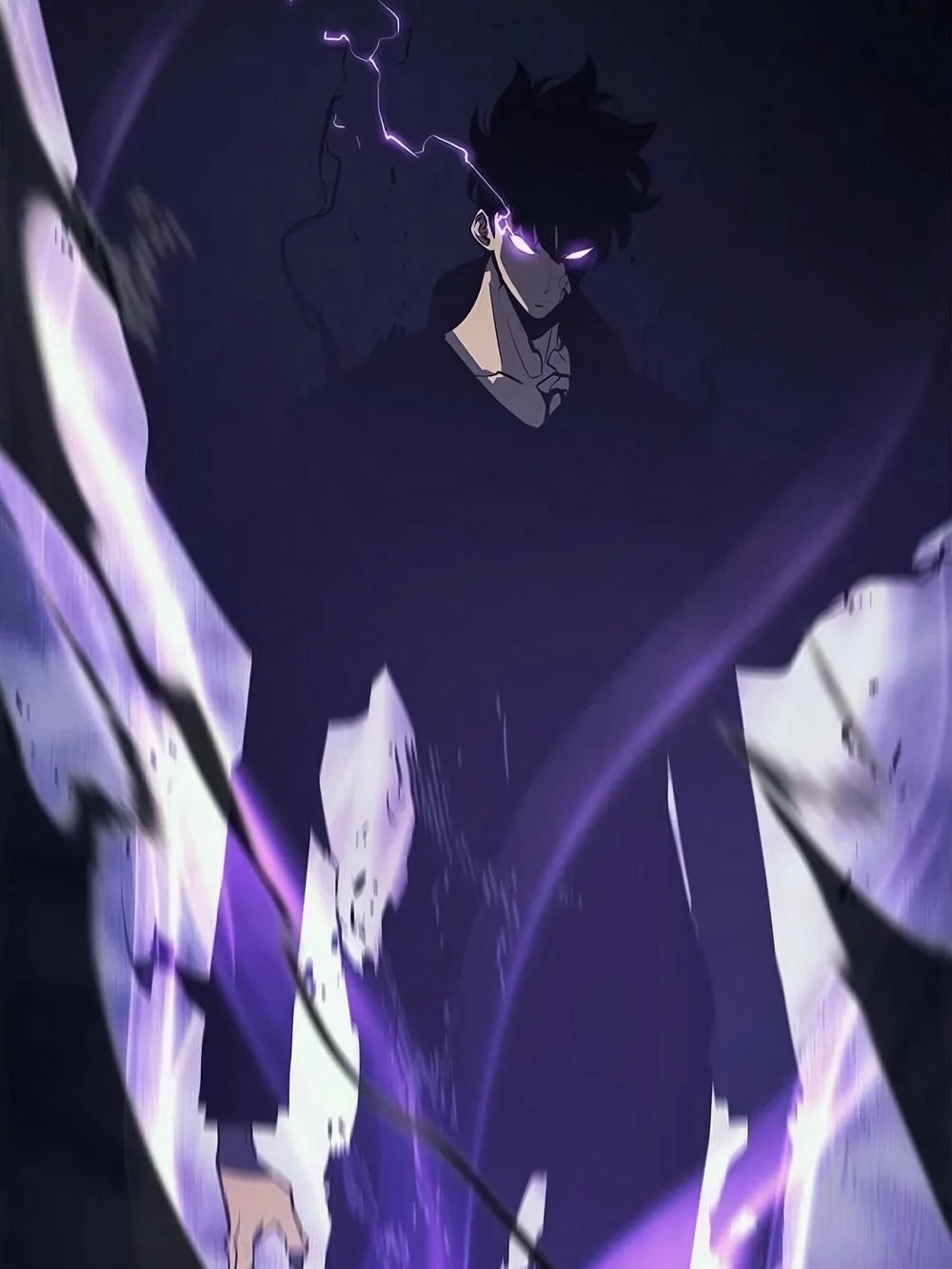 hình ảnh sung jin woo với hiệu ứng bóng tối