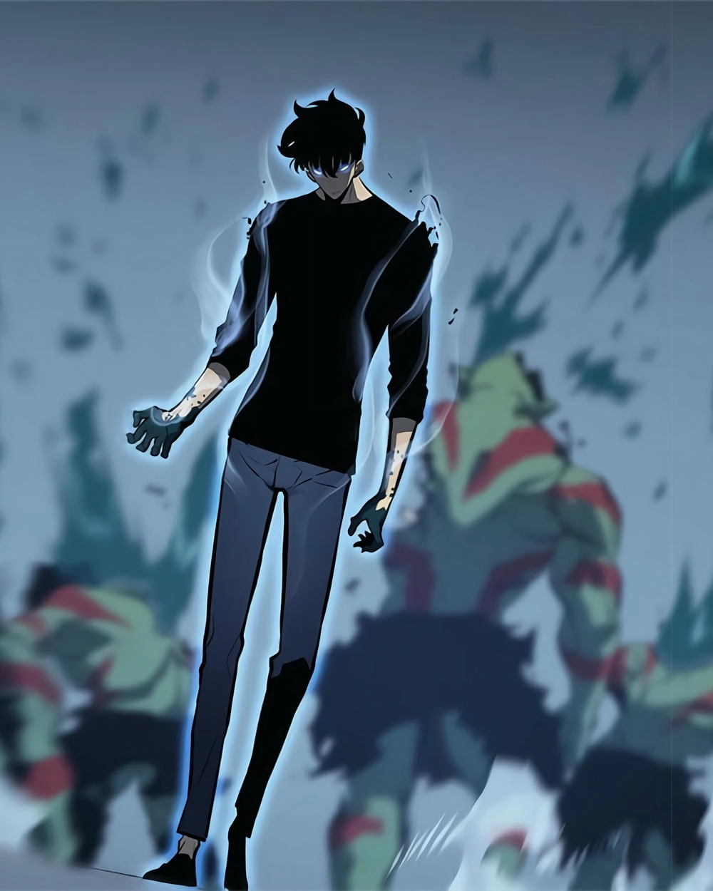 ảnh sung jin woo với hiệu ứng ánh sáng