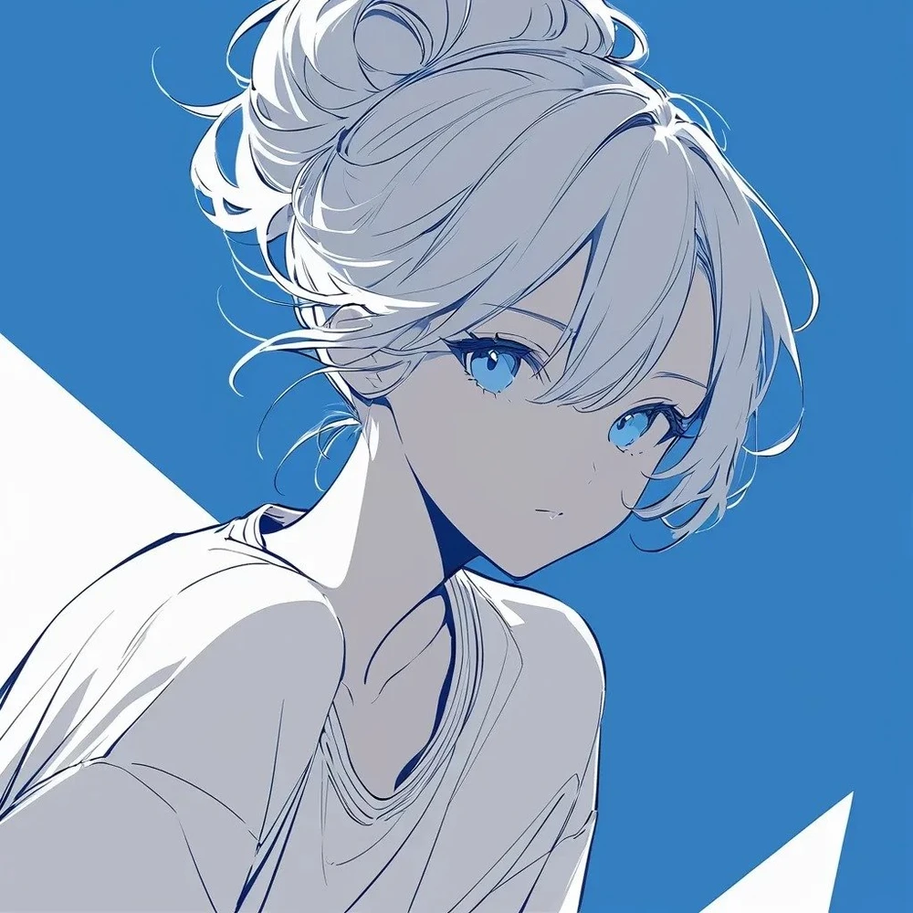 anime avatar màu xanh dương cute 4