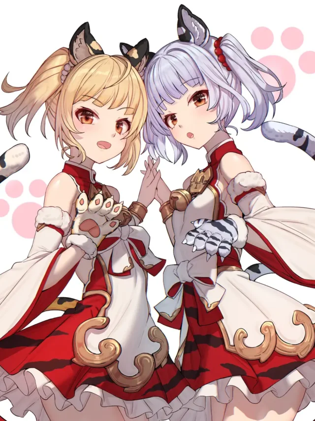 ảnh hai chị em anime cute vui vẻ