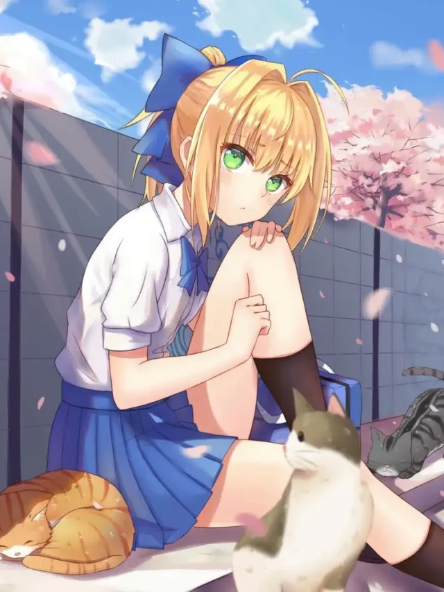 ảnh anime học sinh tươi tắn, rạng rỡ