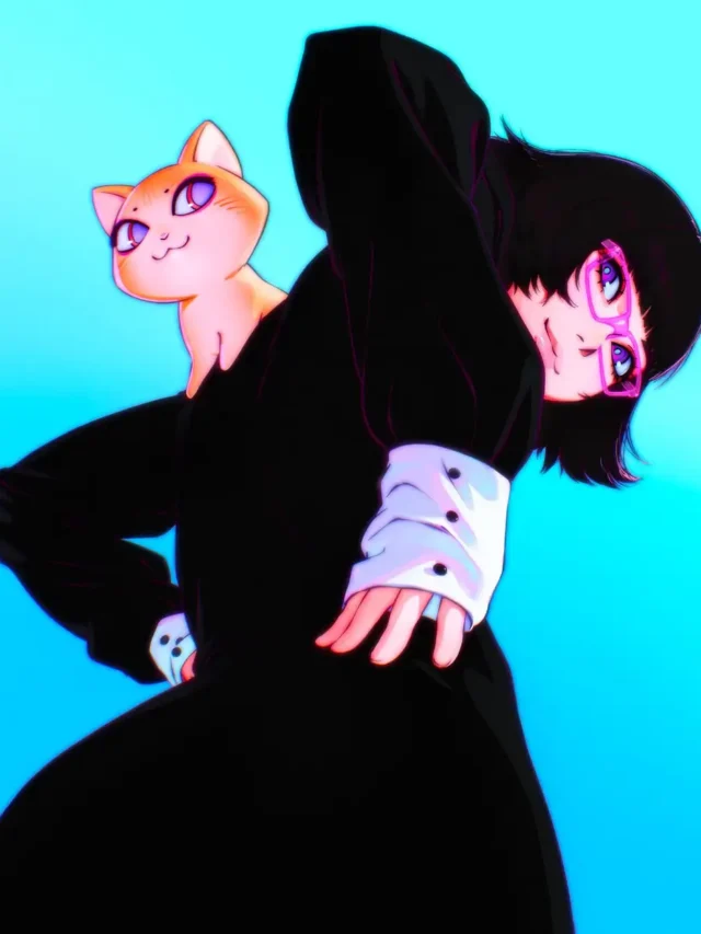 ảnh mèo anime có đôi mắt lấp lánh