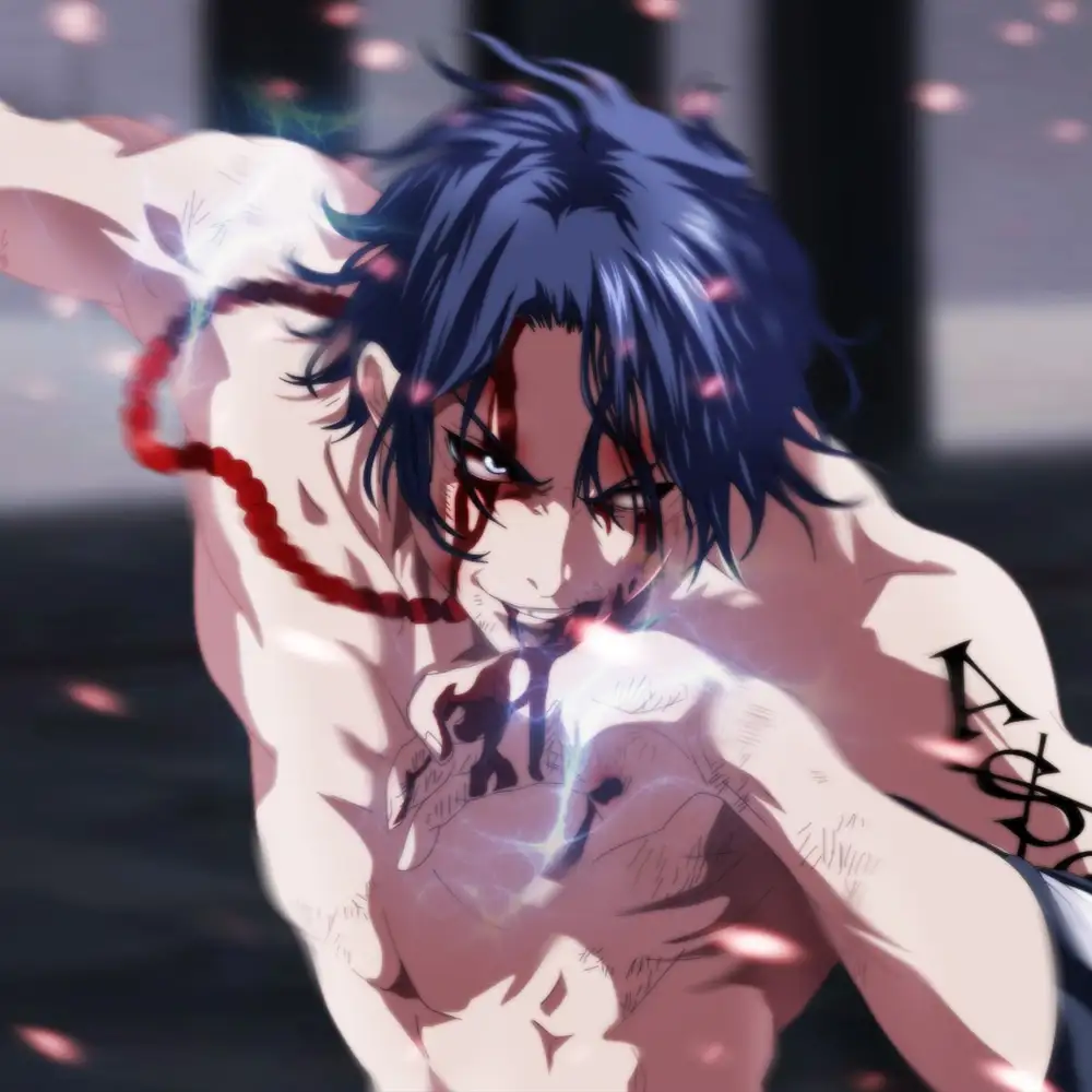 ảnh ace từ one piece với biểu cảm mạnh mẽ 