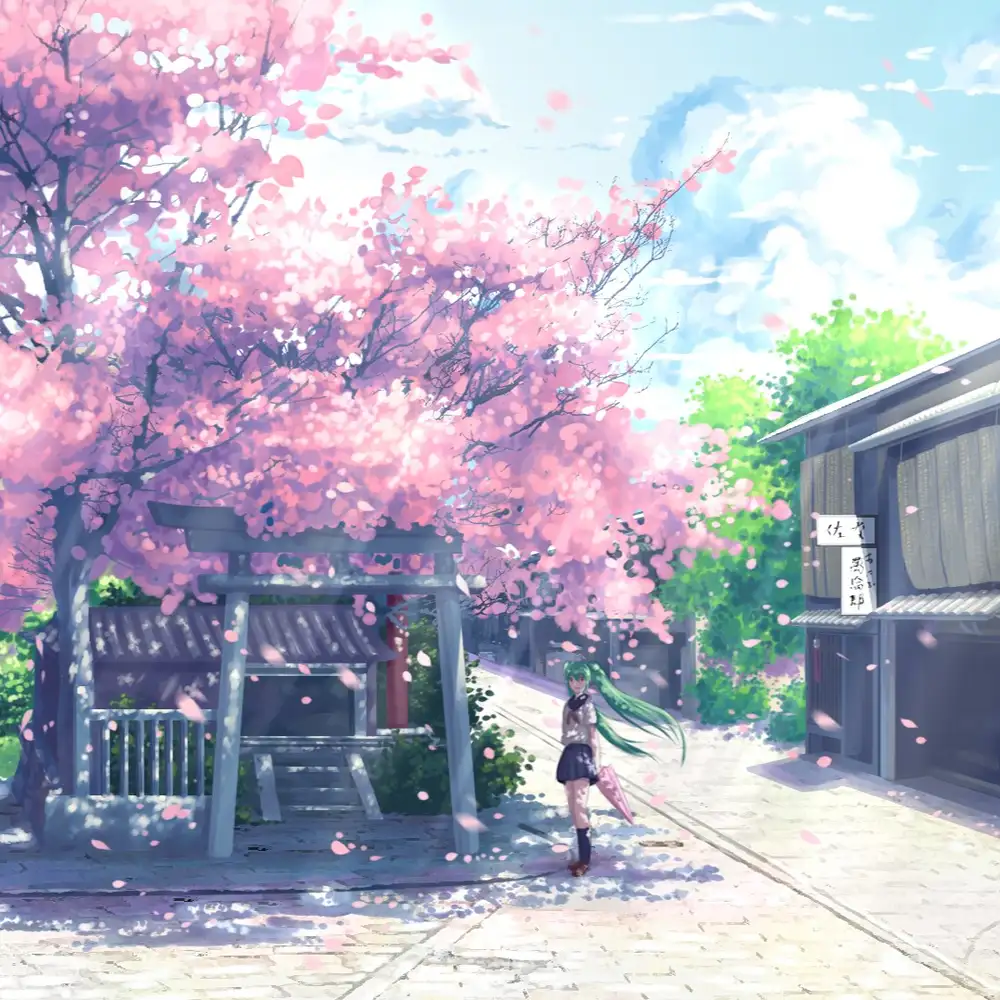 anime hoa anh đào rơi trong gió 