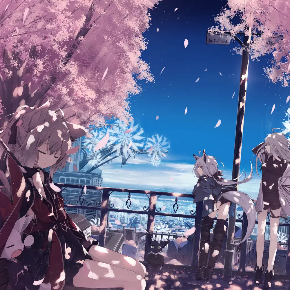 hình ảnh hoa anh đào anime tươi sáng 