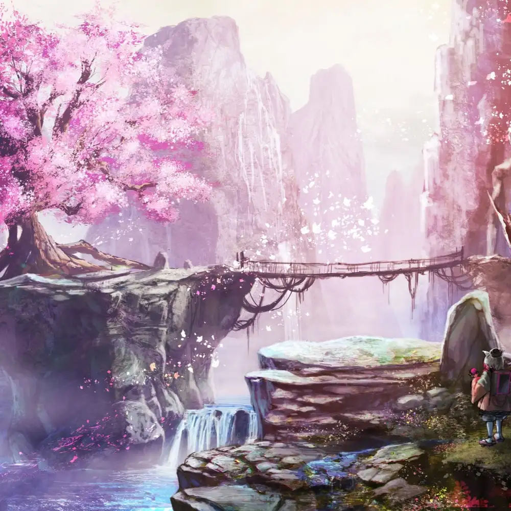 hoa anh đào rơi trong gió anime êm ả 