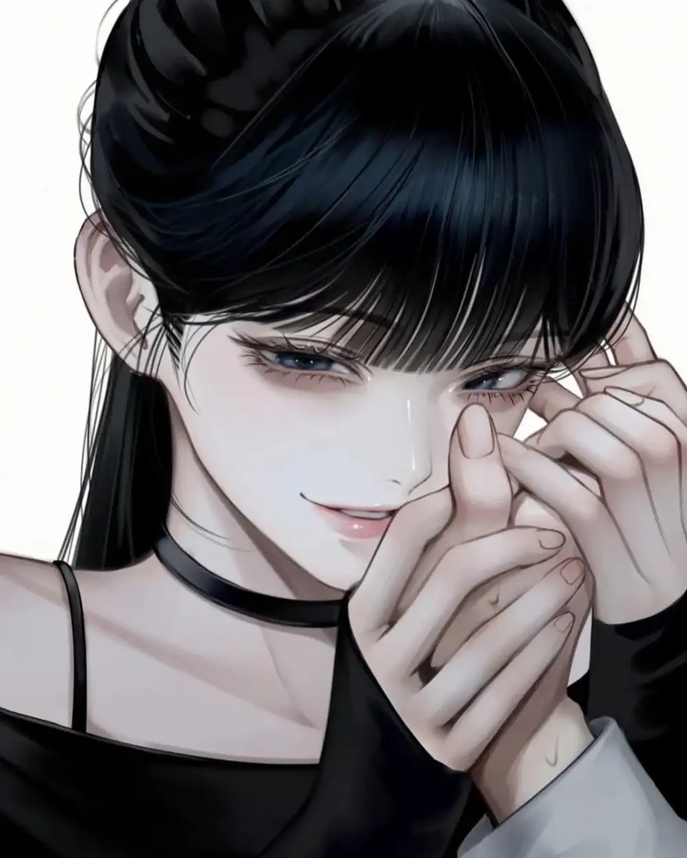 hình ảnh nữ che mặt cute anime 1