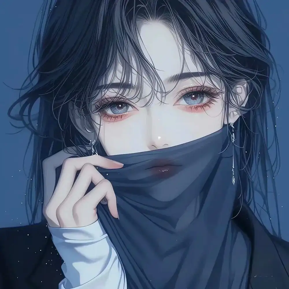 hình ảnh nữ che mặt cute anime 7