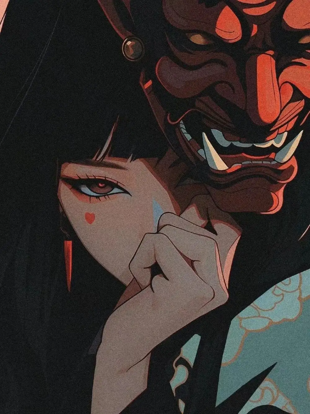 hình ảnh nữ che mặt cute anime 8