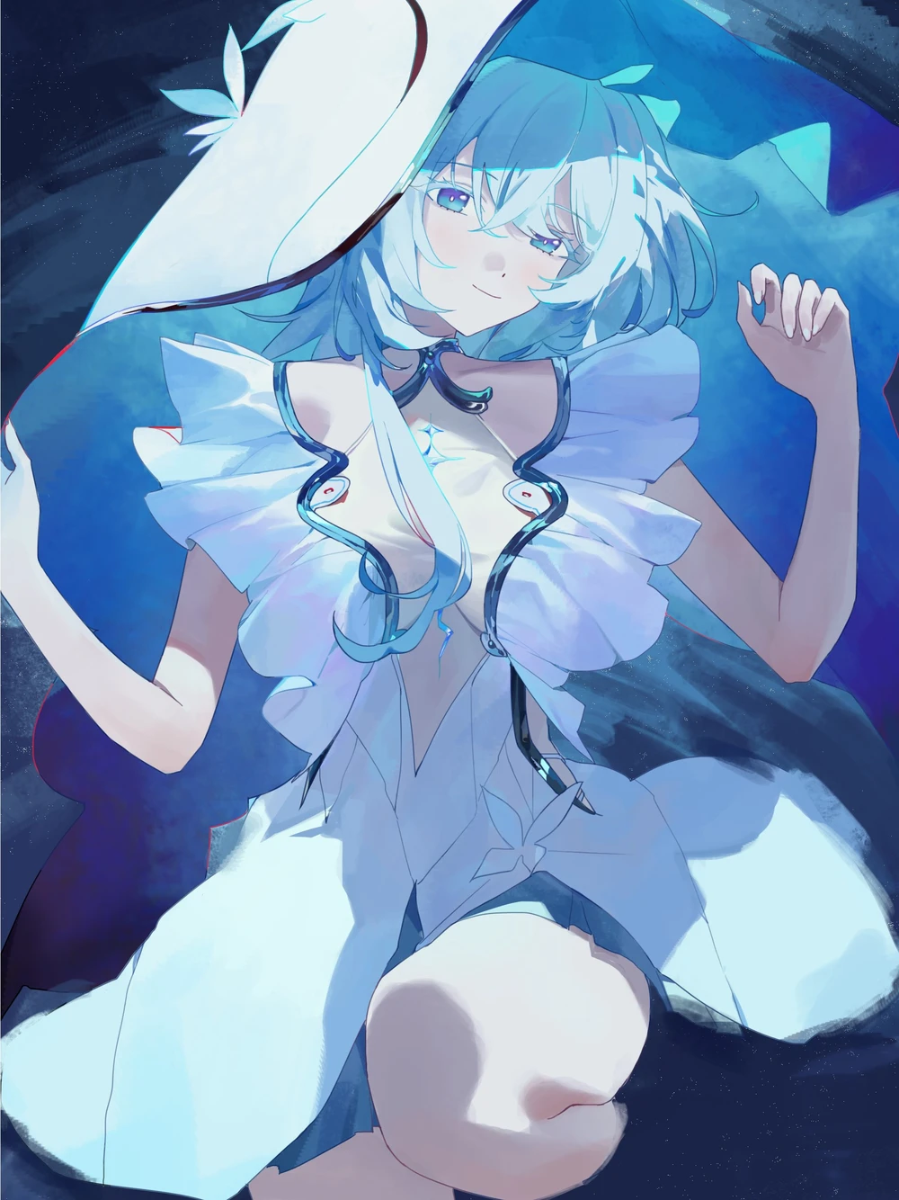 hình anime màu xanh dương ngầu