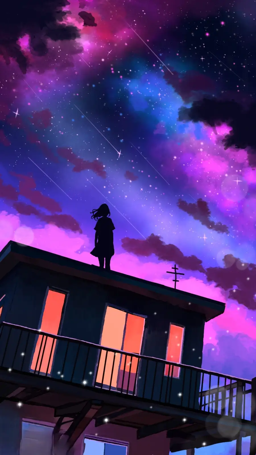 hình nền anime tím cho iphone 