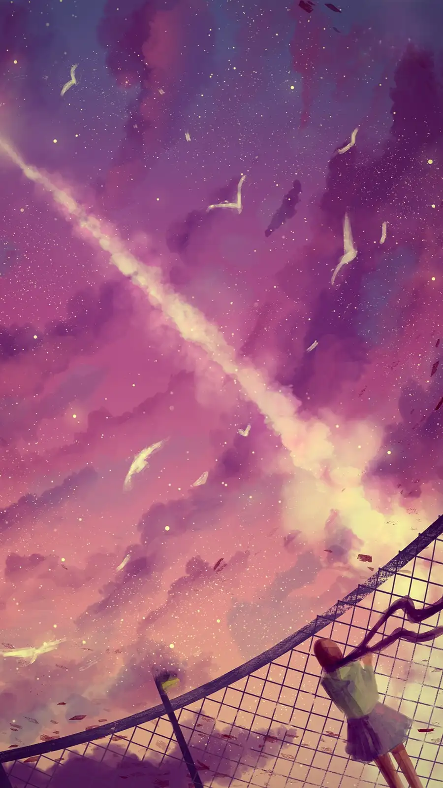 hình nền anime màu tím dành cho android 