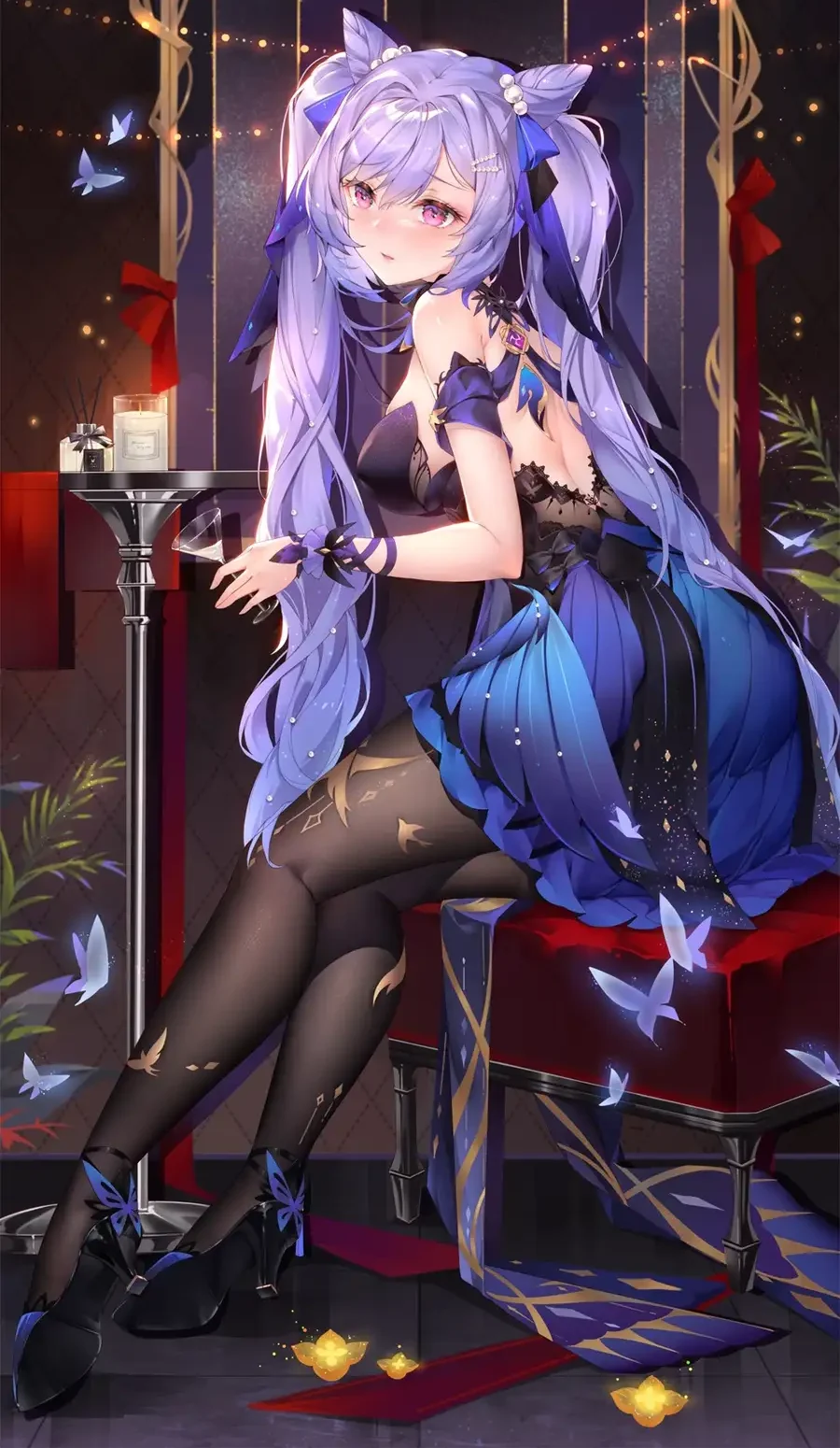 hình nền hoạt hình anime màu tím cho điện thoại 