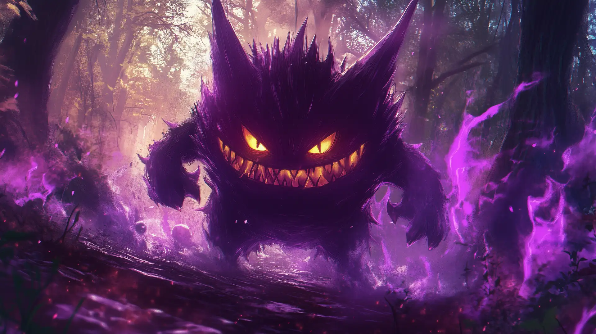 hình nền máy tính anime màu tím độc đáo 