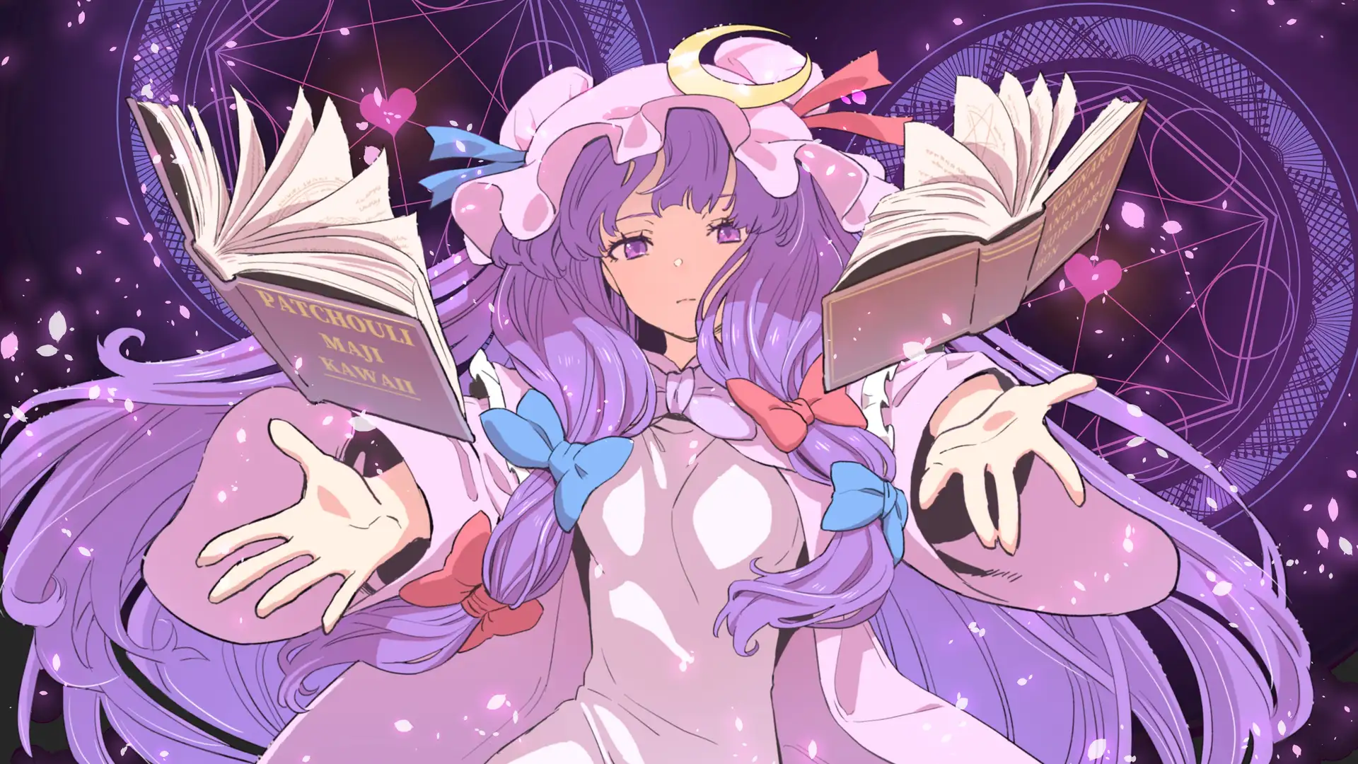 hình nền máy tính anime màu tím cho desktop 