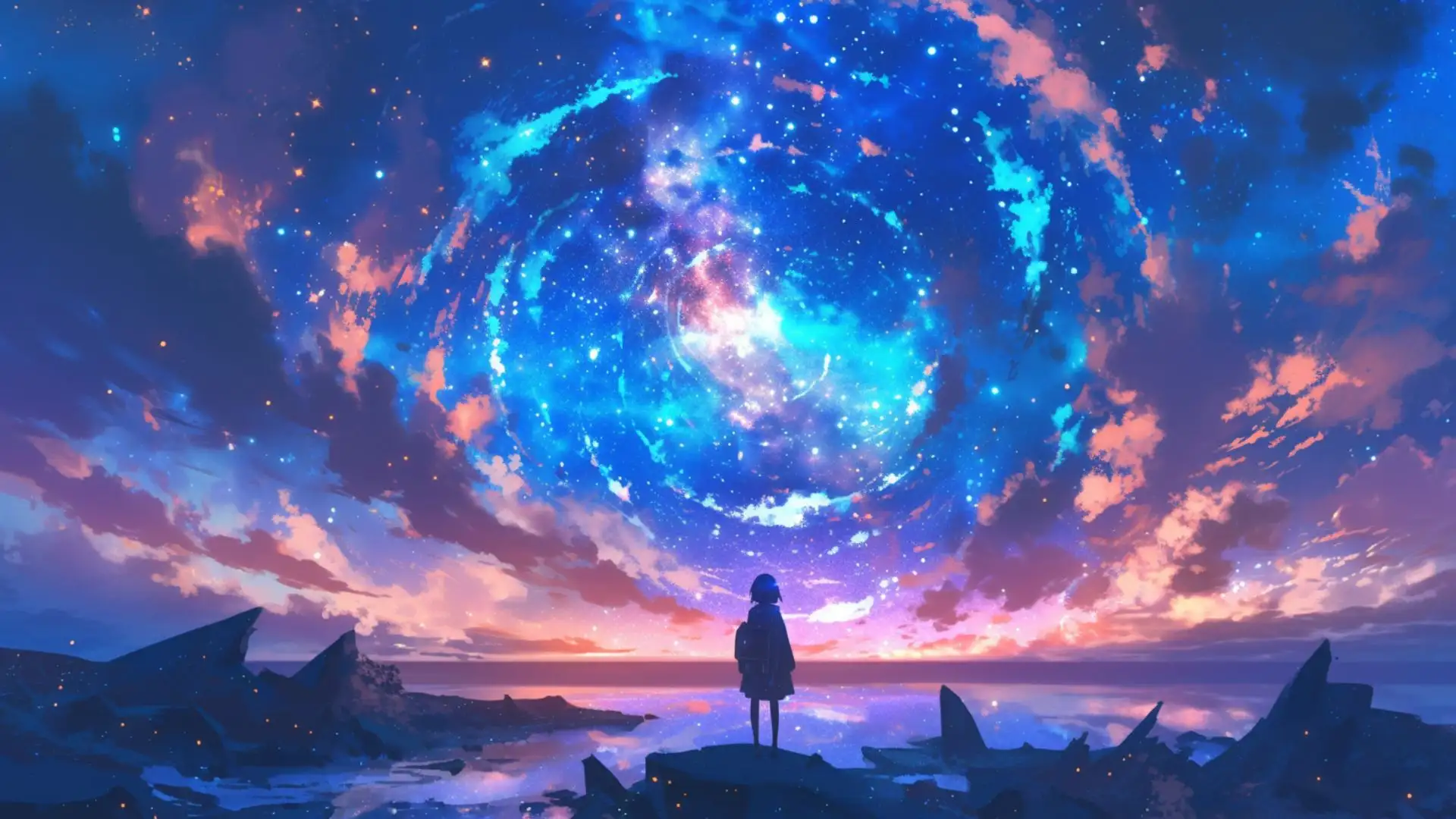 hình nền máy tính anime màu tím chất lượng cao 