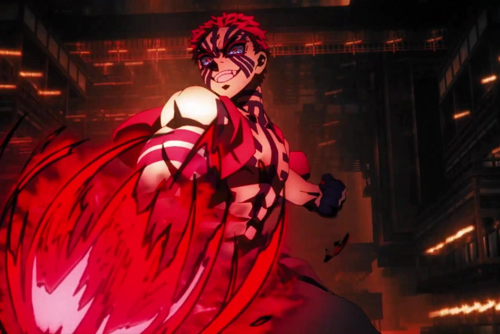 ảnh akaza ngầu khi giao tranh