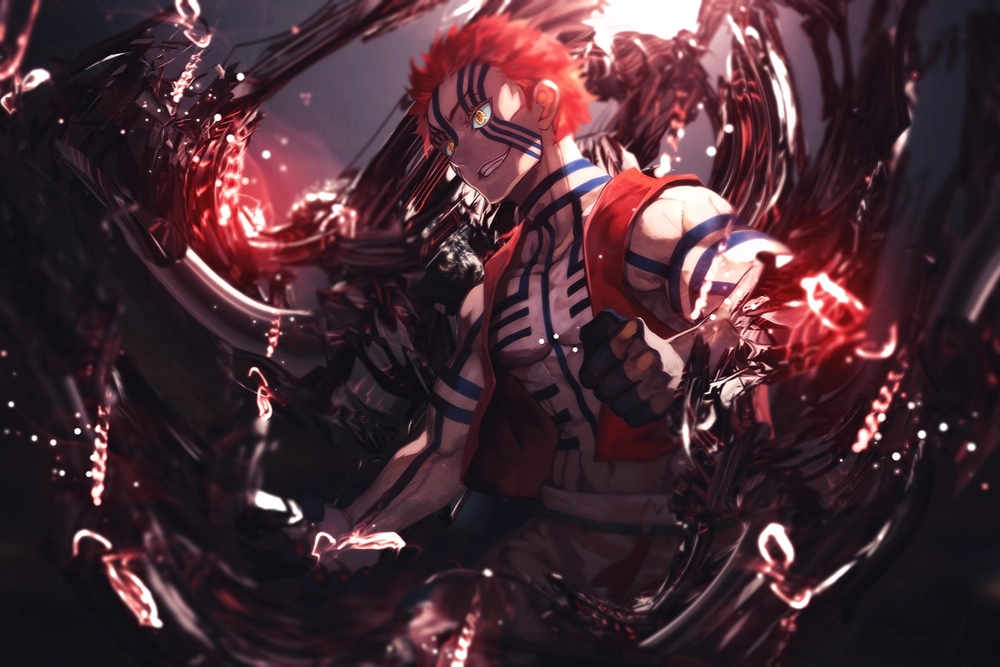 hình ảnh akaza với đôi mắt sắc lạnh