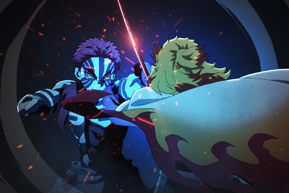 hình ảnh akaza đọ sức rengoku