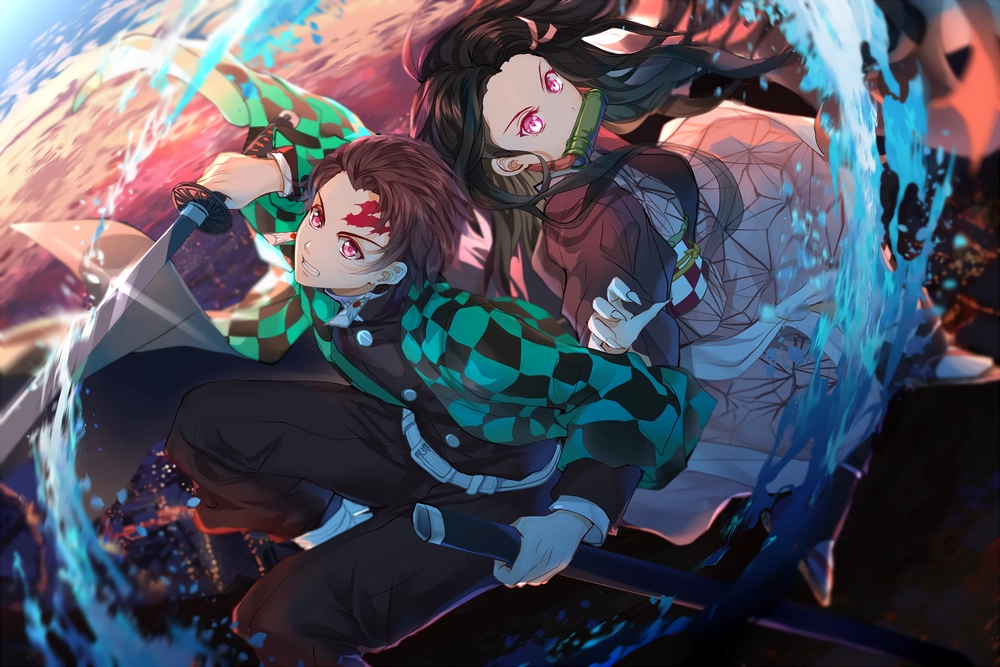 hình ảnh anime tanjirou và nezuko kamado 