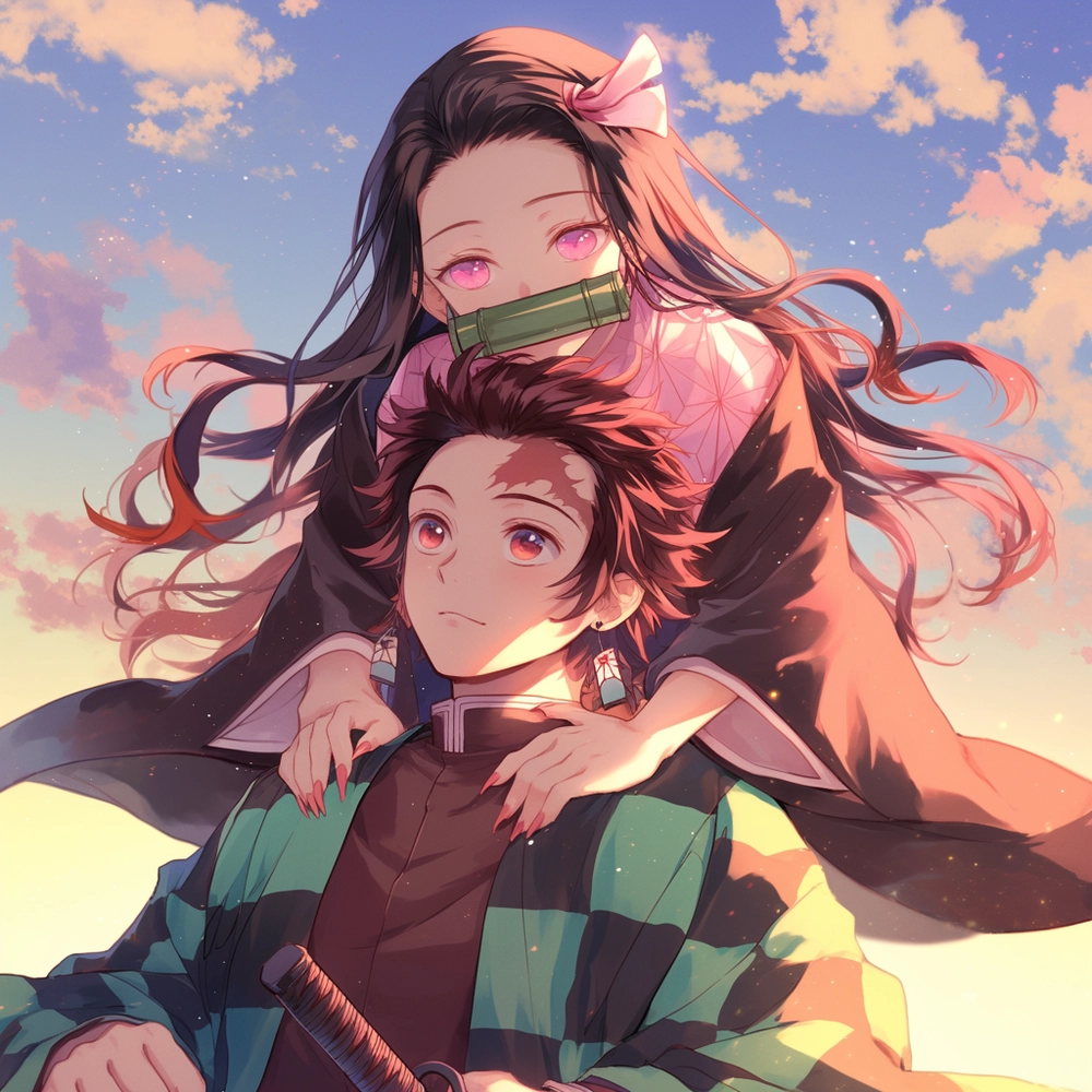 hình ảnh anime tình anh em tanjirou nezuko 