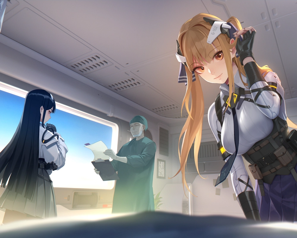 hình bác sĩ anime nữ với biểu cảm buồn 