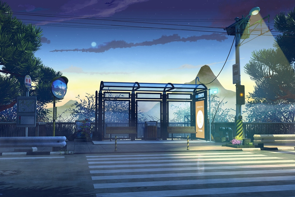 hình ảnh chill đường phố anime mang nét cô đơn