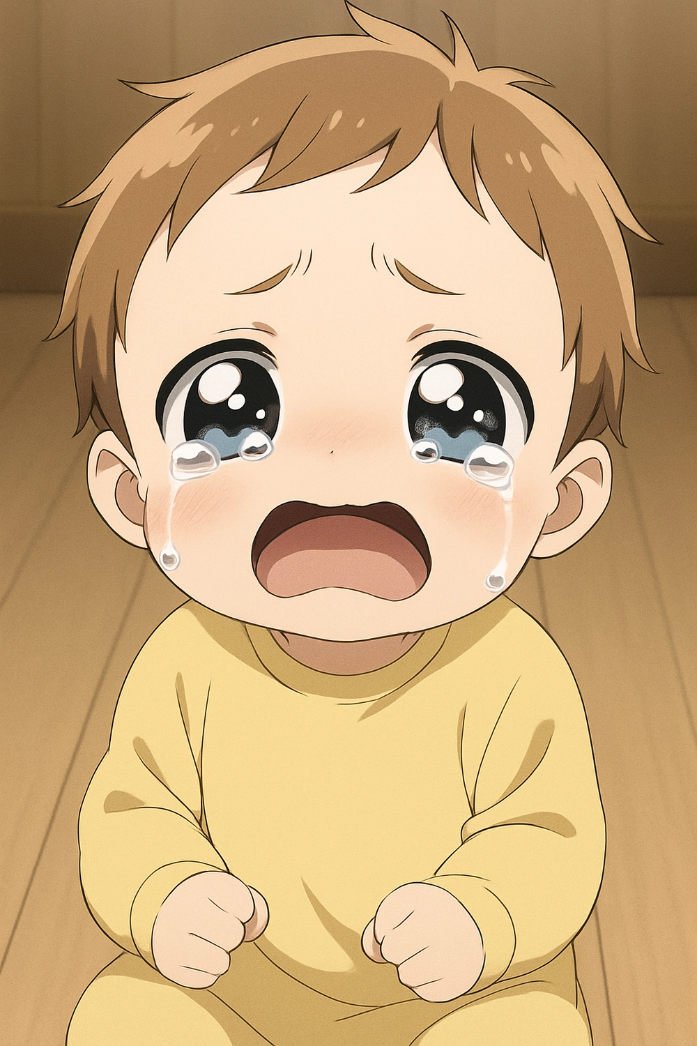 hình anime em bé đang khóc 