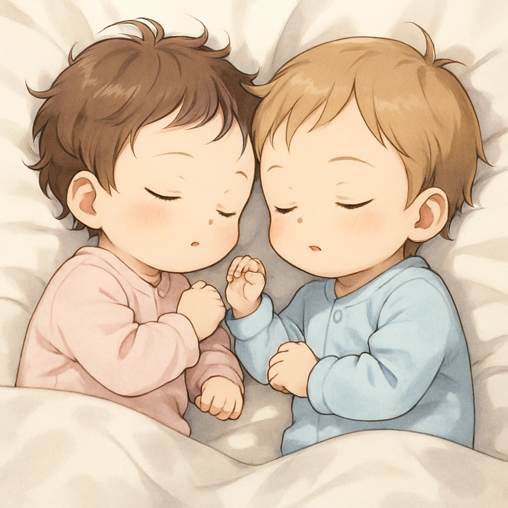 ảnh anime em bé song sinh