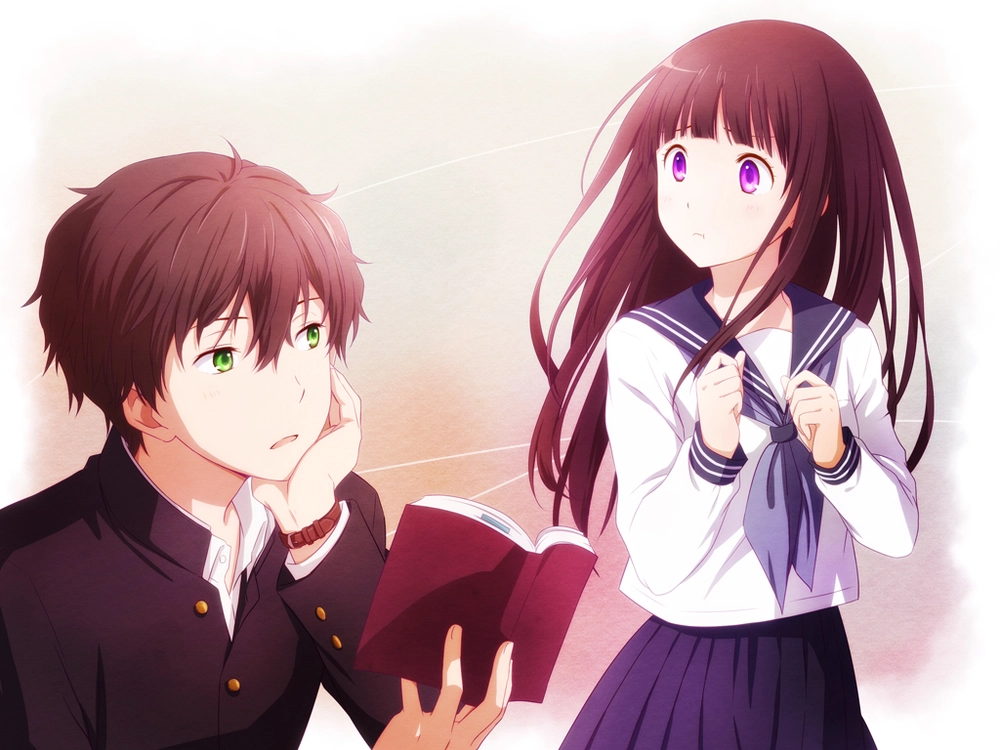 hình anime Hyouka cặp đôi chính