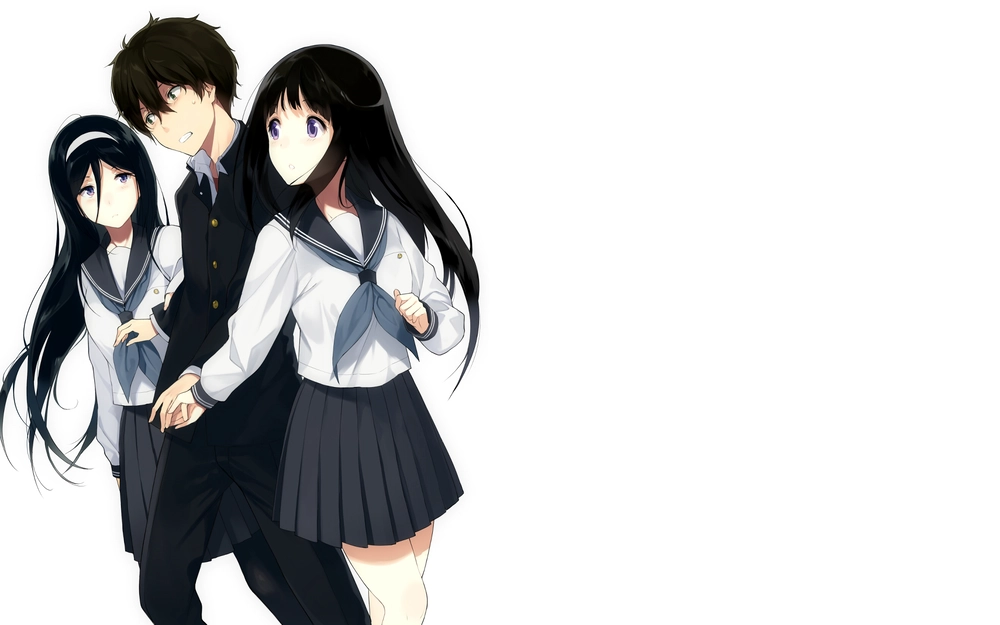 ảnh nhóm nhân vật chính anime Hyouka