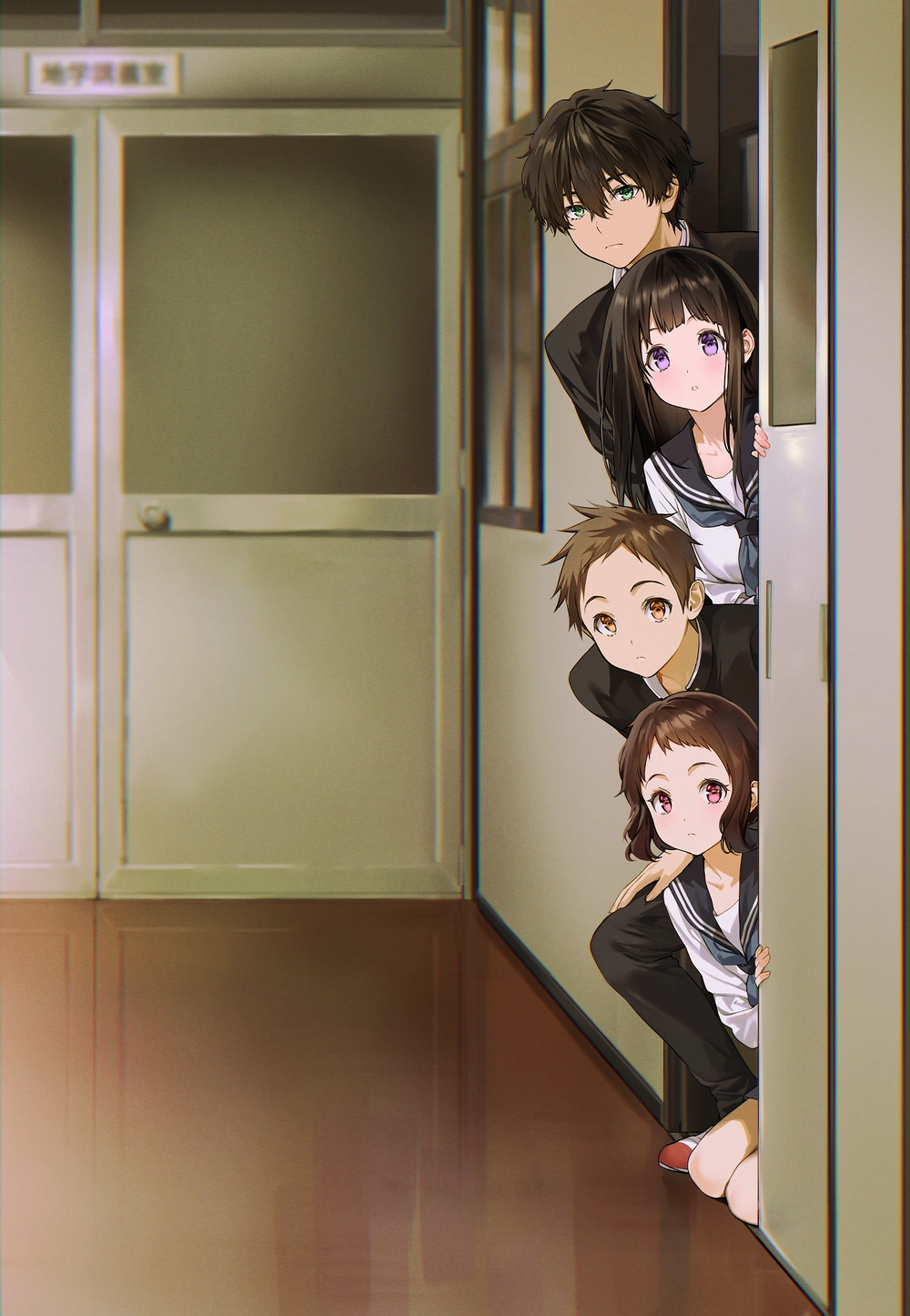 ảnh anime Hyouka trong khung cảnh trường học