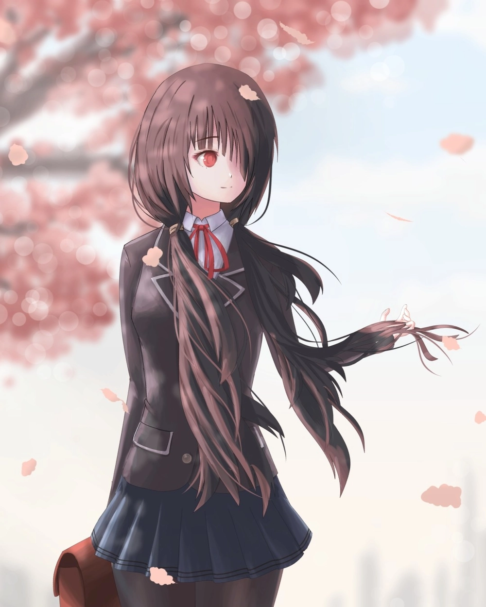 hình Kurumi Tokisaki tóc dài màu đen anime